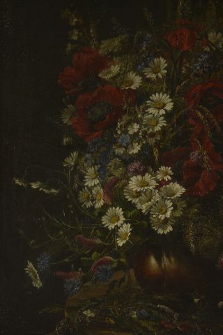null Attribuée à Gustave de CLEIS (1844 - ?).

Nature-morte au vase fleuri, au chapeau...