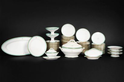 null J.H. LOTZ Cie, Paris.

Part of a white porcelain dinner service monogrammed,...