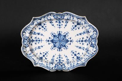 null ROUEN.

Part of table service in white earthenware with blue decoration including...