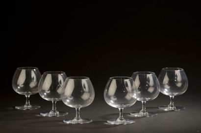 null 
BACCARAT. 




Suite of six crystal cognac tasting glasses.




Height: 12...