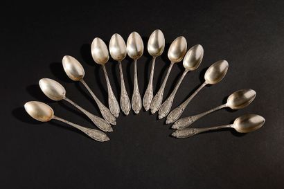 Set of twelve silver cutlery uniplat model.

Hallmark...