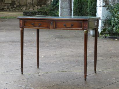 Louis XVI style desk in natural wood, opening...