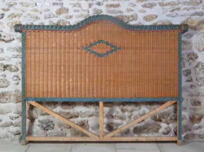 Set of five woven rattan headboards (four...