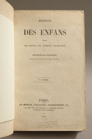 null [REVUE] Journal des enfans. Paris, Au bureau, Faubourg poissonière, 1842 [1832]...