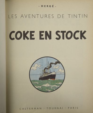 null HERGÉ. The Adventures of Tintin - Coke in stock. Casterman, Tournai, Paris,...
