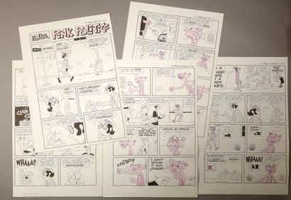 null DePATIE (David) and FRELENG (Friz). 

Suite of 5 original plates for the Pink...