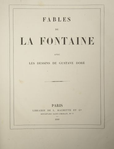 null LA FONTAINE (Jean de). Fables. Paris, Librairie de L. Hachette Et Cie, 1868.

Fort...