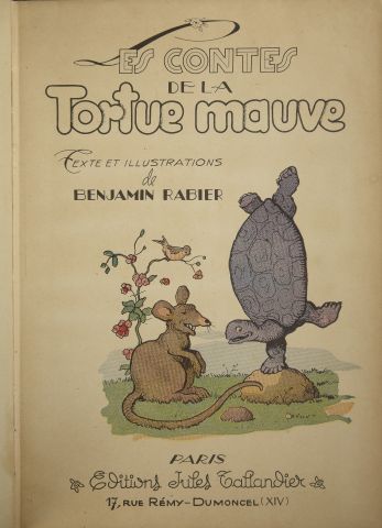 null RABIER (Benjamin). Les contes de la tortue mauve. Paris, Jules Tallandier, s.d.

In-8,...