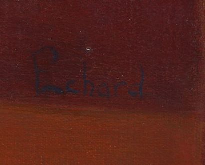 null Jeanine ECHARD (1935-2016). 

Composition abstraite.

Huile sur toile signée...