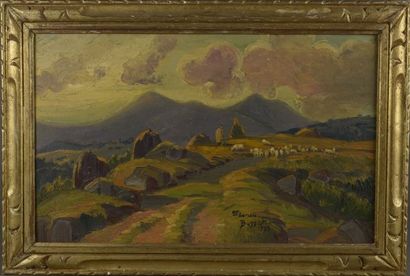 null Maurice BUSSET (1879-1936), école de Murol.

« Soleil couchant, Auvergne ».

Huile...