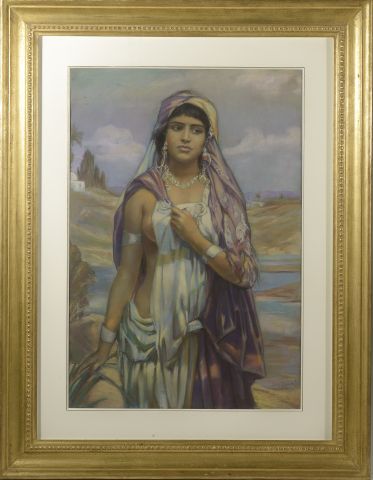 null Josef REUSCH (1887-1976). 

Jeune orientale.

Pastel signé en bas à droite....