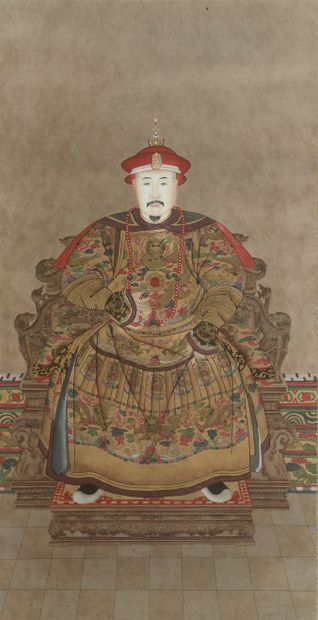 null 
École chinoise contemporaine.





L'empereur Jiaqing et son épouse en habits...