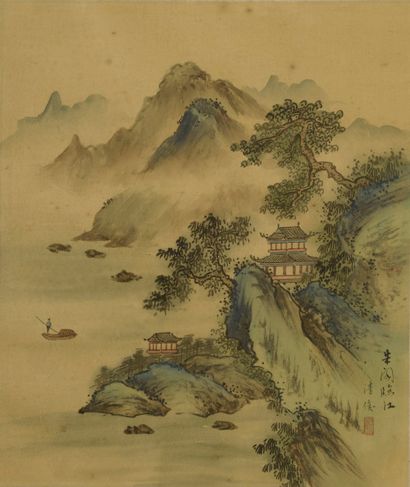 null CHINE - XXe siècle.

Cinq encres sur soie, paysages. 

Dim. : 29,5 x 35 cm....