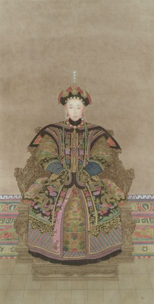 null 
École chinoise contemporaine.





L'empereur Jiaqing et son épouse en habits...