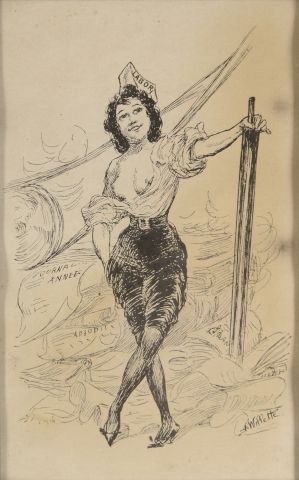 null D'après Adolphe WILLETTE (1857-1926).

"Valmy" et "Labor".

Gravure rehaussée...