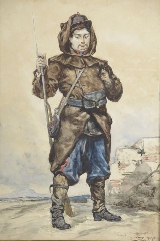 Georges CLAIRIN (1843-1919).

Soldat.

Aquarelle...