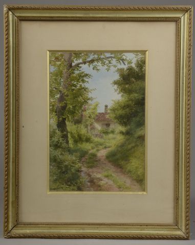 null Pierre COMBA (1859-1934).

Maisonnette au bout du chemin.

Aquarelle signée...