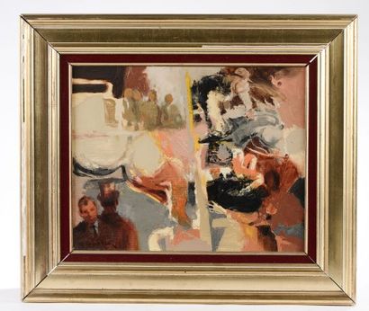 null Lucien RUOLLE (1925-1991).

"Le passage du poteau".

Huile sur toile signée...