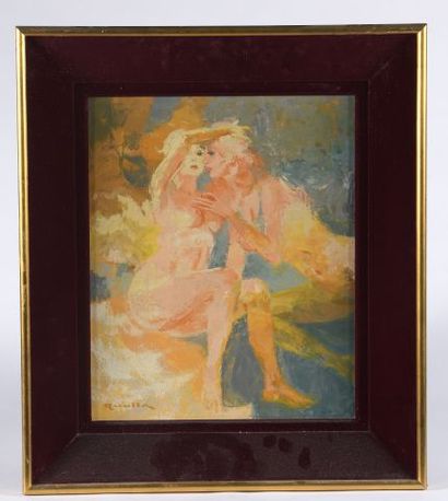 null Lucien RUOLLE (1925-1991).

"Les deux amies".

Huile sur toile signée en bas...