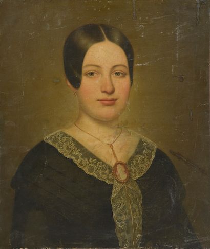 null 
Eugène Mary BROCAS (1813-?).




Portrait de jeune femme au camée en pendentif.




Huile...