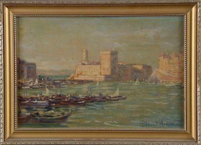 null 
Benoît BENONI-AURAN (1859-1944).




Port of Marseille.




Oil on panel signed...