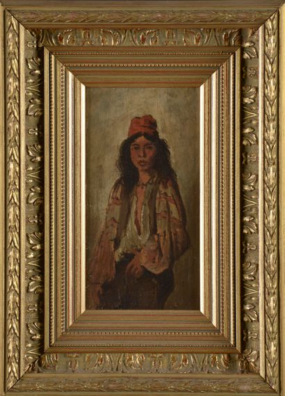 null 
School of the XXth century.




Portrait of a young man with long hair wearing...