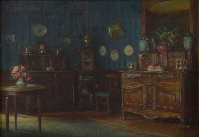 null 
Eugène DEULLY (1860-1933).




Le salon.




Huile sur toile signée en haut...