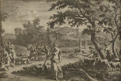 null D'après Jan GOEREE (1670-1731).

"L'échelle de Jacob" ; "Jacob roule la pierre...