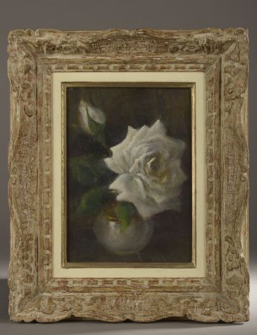 null Paul SESTON (1905-1985).



Bouquet de roses blanches.



Huile sur toile signée...