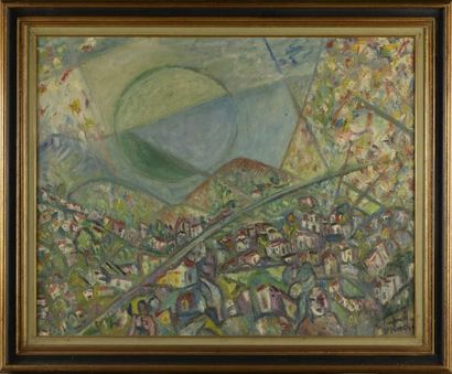 null David MESSER (1912 - 1998).

Village in the mountains.

Oil on canvas signed...