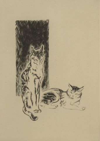 Jacques NAM (1881 - 1974).

Deux chats.

Lithographie...
