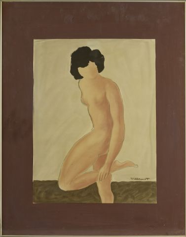 null Guillaume VILLEMOT (XXe - XXIe siècle).

Femme nue.

Aquarelle signée en bas...