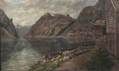 Adelsteen NORMANN (1848-1918).

Fjord l'été.

Huile...