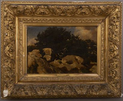 null Attributed to Théodore ROUSSEAU (1812-1867). Rocks at Fontainebleau.

Paper...