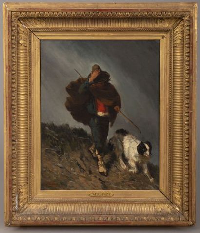 null Giuseppe PALIZZI (1812-1888).

Berger napolitain et son chien.

Huile sur toile...