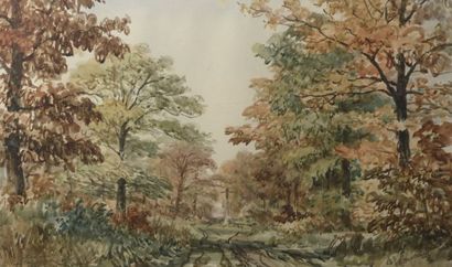 null Édouard HURTAUX (1856-1947).

"Carrefour du pré Lamothe en forêt de Sénart".

"Le...