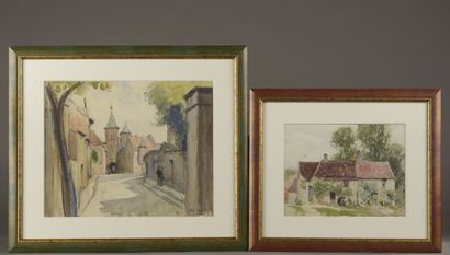null René-Georges GAUTIER (1887-1969).

Scène de village ; La ferme.

Deux aquarelles...