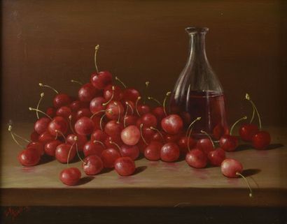 Nelly TRUMEL (1938).

Still life with cherries,...