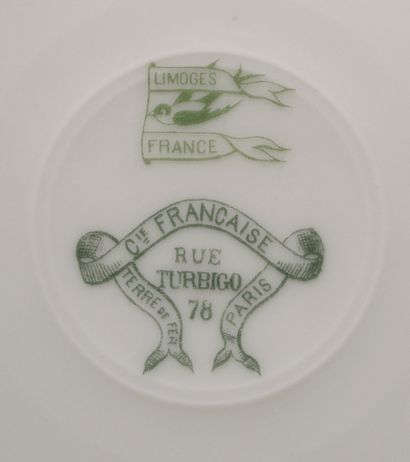 null FRENCH-ENGLISH COMPANY,

78 rue Turbigo Paris.

Part of a porcelain dinner service...