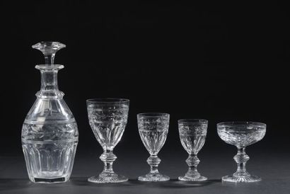 null BACCARAT.

Part of service in crystal model JONZAC including :

- Eight decanters...