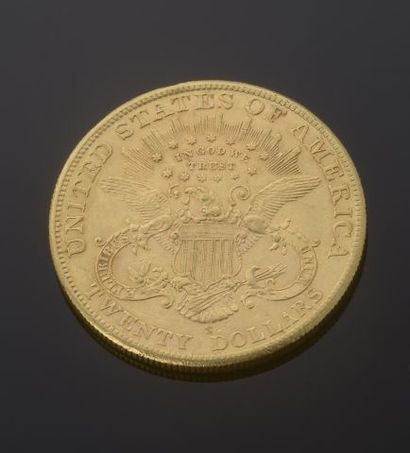 null 
Pièce en or de 20 Dollars américains au profil de la Liberté datant de 1906.




Diam....