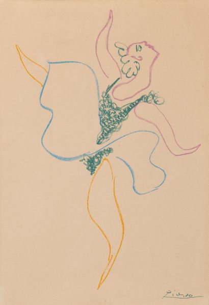 null D'après Pablo PICASSO (1881-1973).

La danseuse.

Lithographie signée dans la...