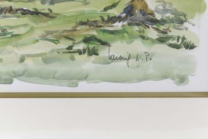 null Robert L.P. LAVOINE (Caluire, 1916-1999).

"Yeu Island".

Watercolor, signed...