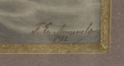null F.E. ANNEVELOY (XIXe siècle).

Marine.

Aquarelle signée et datée 1852 en bas...