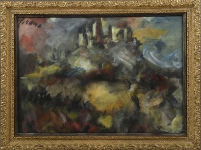 null Eduardo PISANO (1912-1986).

Landscape with a castle.

Oil on paper mounted...