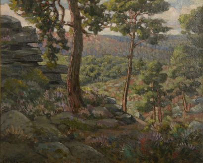 null Marcel Henri Emile CHALLULAU (1887-1982).

View of a forest at the end of the...