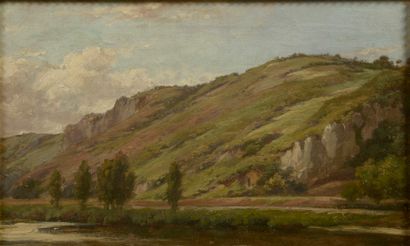 null Attributed to André PLUMOT (1829 - 1906).

The hillsides.

Oil on canvas.

Height...