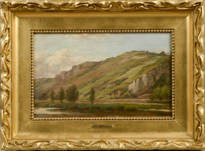 null Attributed to André PLUMOT (1829 - 1906).

The hillsides.

Oil on canvas.

Height...