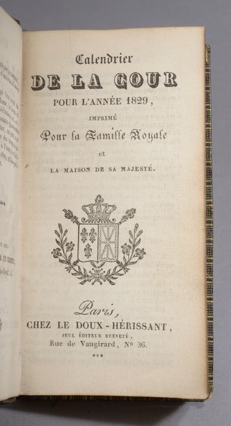 null CALENDRIER DE LA COUR POUR L'ANNÉE 1829.

Imprimé pour la famille royale et...