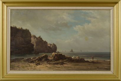 null Henri MOSNY (XIXe siècle). 

Bord de mer sur une côte rocheuse.

Huile sur toile...